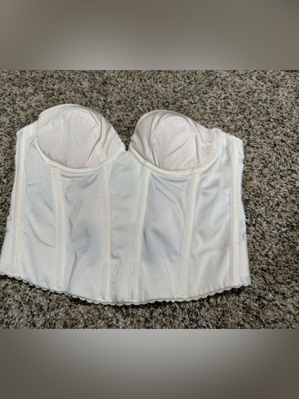 Vintage Natori Cream Strapless Bustier Bra Top